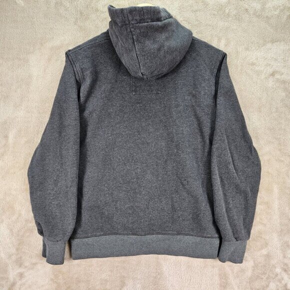 G-Star Raw Hoodie Big Logo Spellout Gray Full Zip Long Sleeve Sweatshirt Men's M - Picture 2 of 10